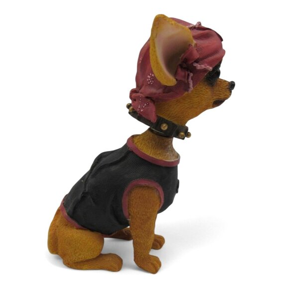CHIHUAHUA Bobble Head FIGURINE With Bandana And Collar Resin 6" Tall - Picture 4 of 10